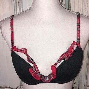 Victoria’s Secret NWT Unlined Demi Tartan Plaid Trimmed Bra Size 36B